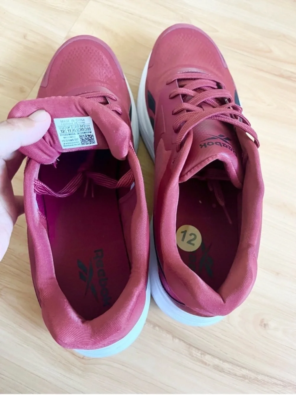 Reebok Men Energen Lux Burgundy White Running Shoes 12.0 US